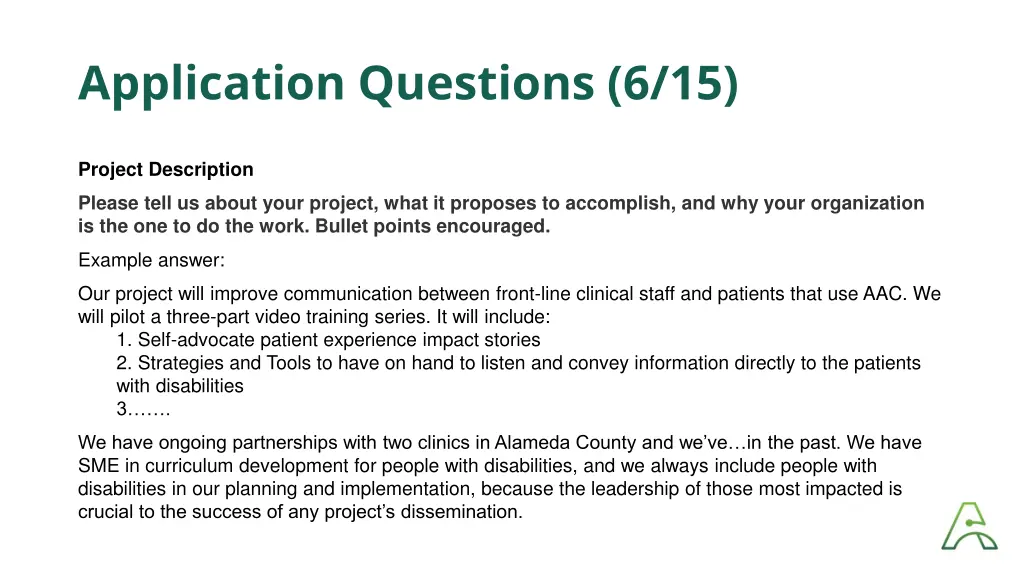application questions 6 15