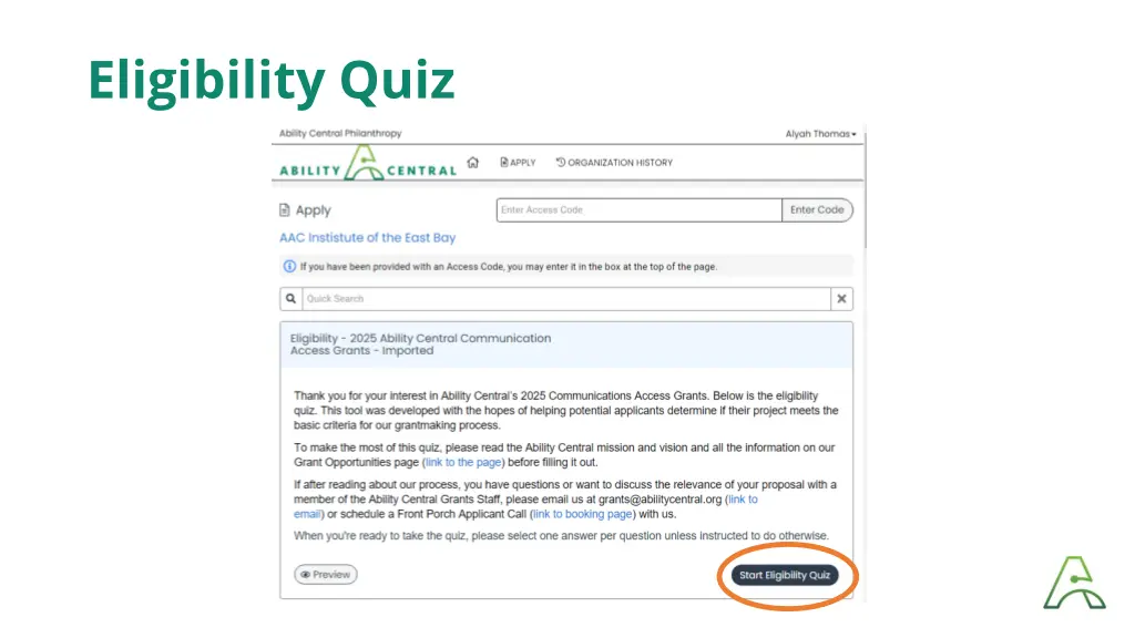 eligibility quiz