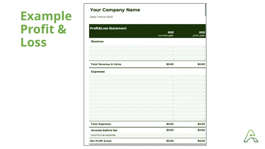 example profit loss