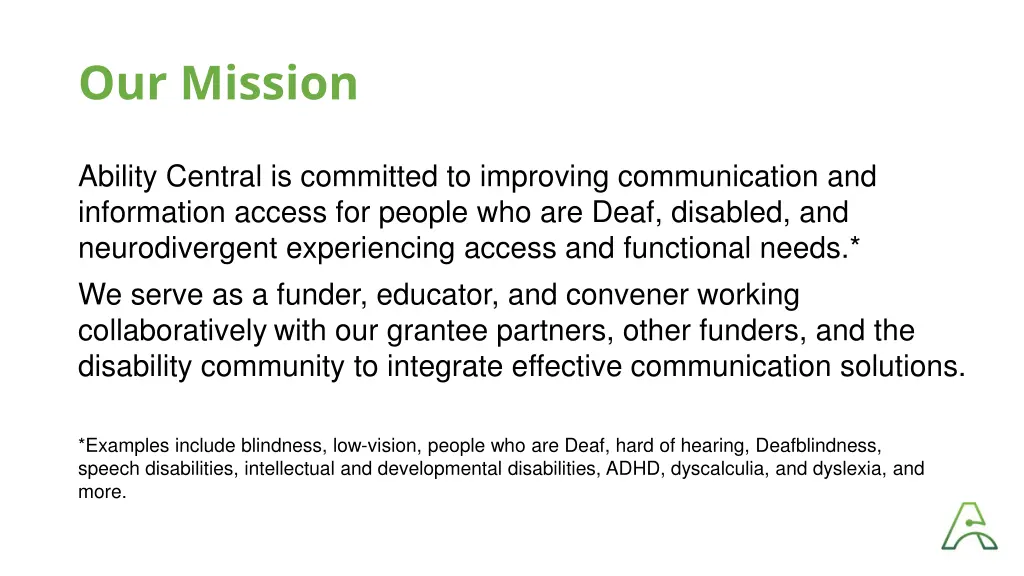 our mission