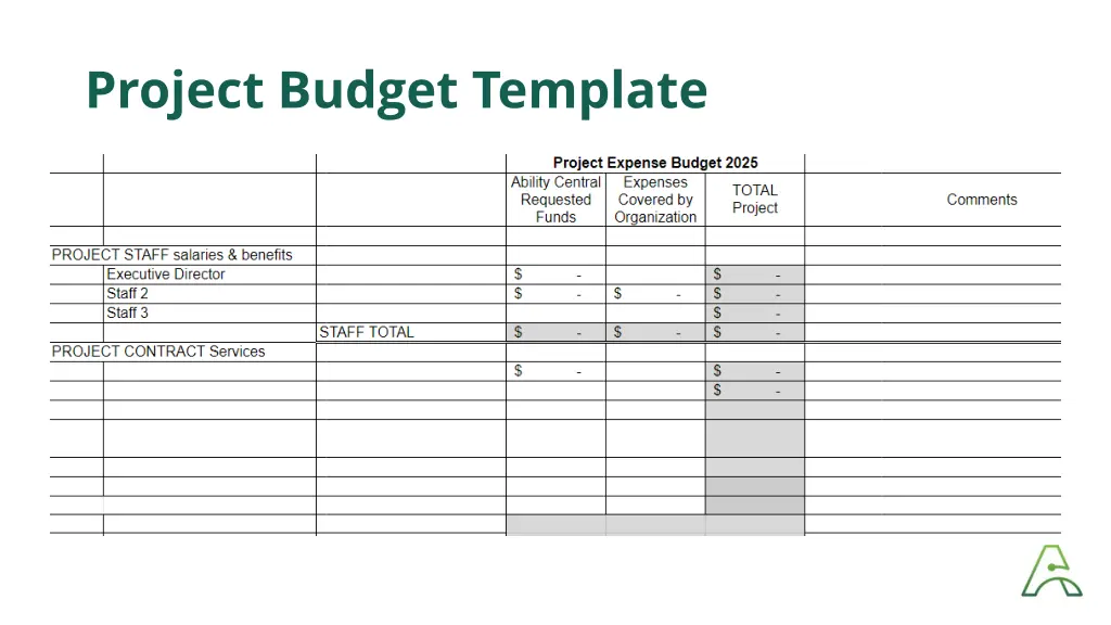 project budget template