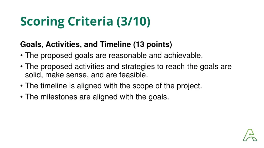 scoring criteria 3 10