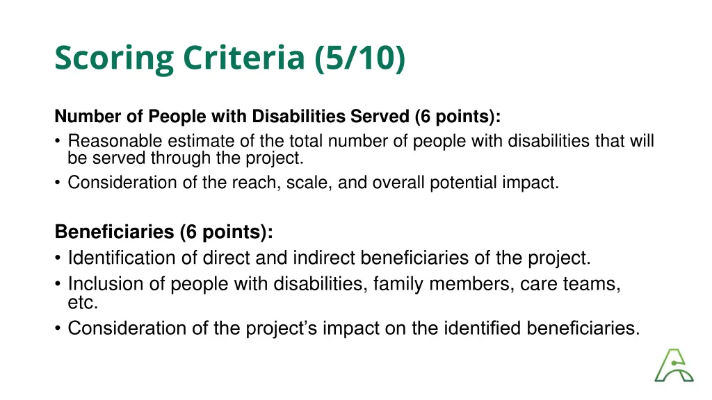 scoring criteria 5 10