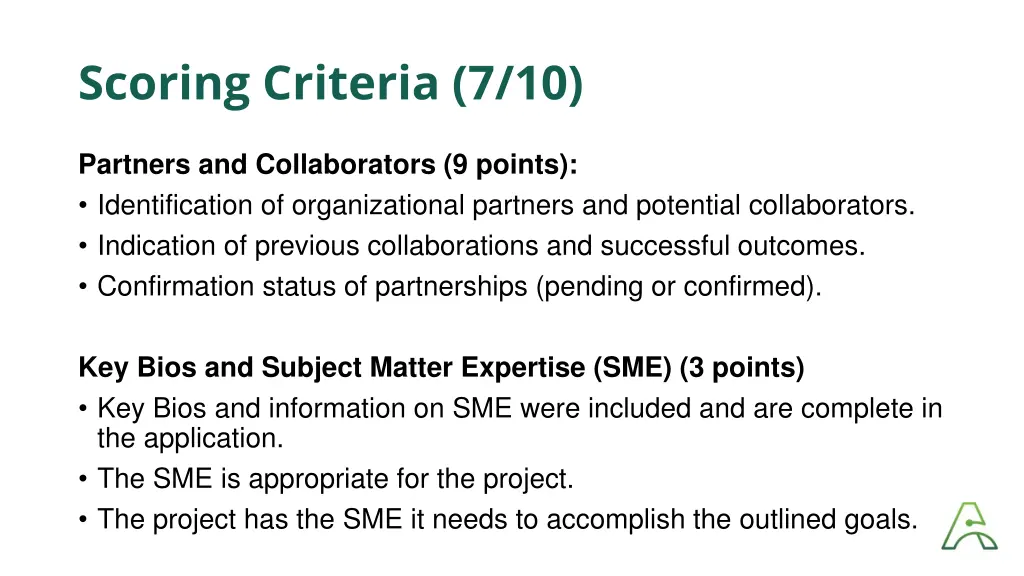 scoring criteria 7 10