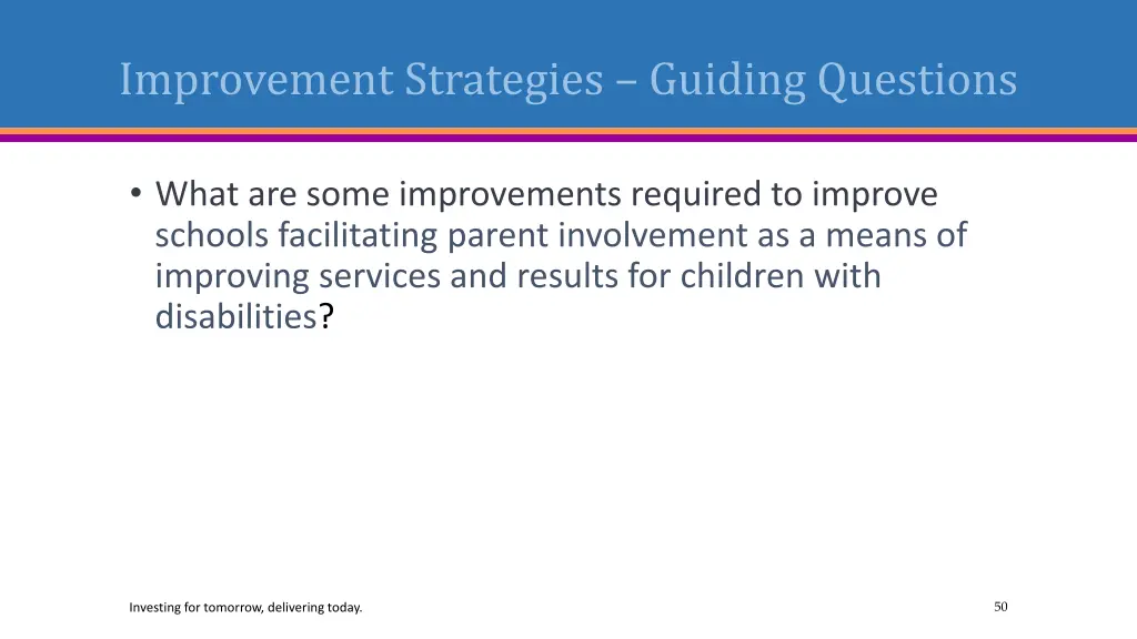 improvement strategies guiding questions