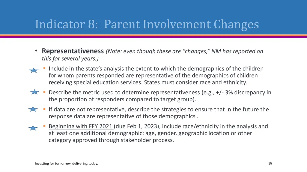 indicator 8 parent involvement changes 2
