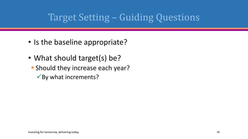 target setting guiding questions