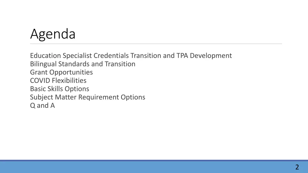 agenda