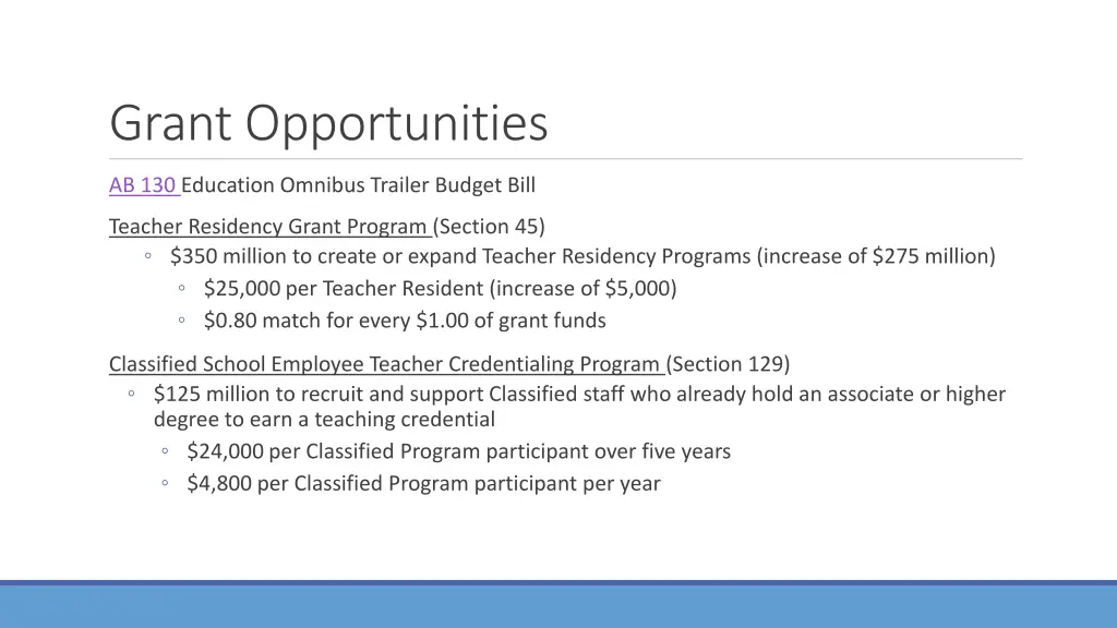 grant opportunities