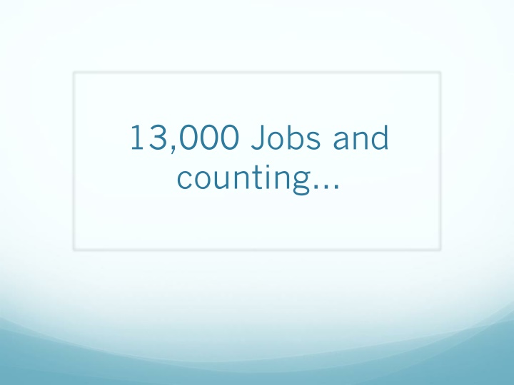 13 000 jobs and counting