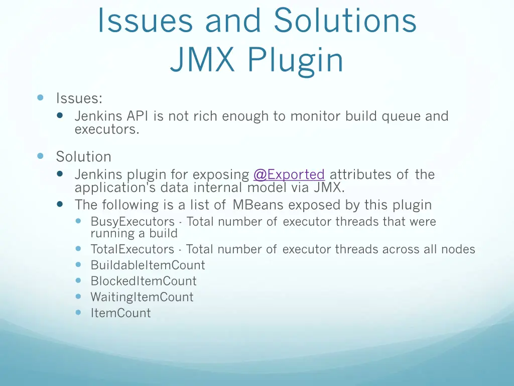 issues and solutions jmx plugin