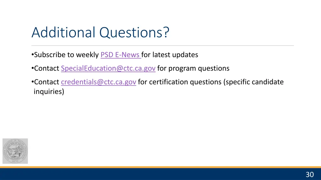 additional questions
