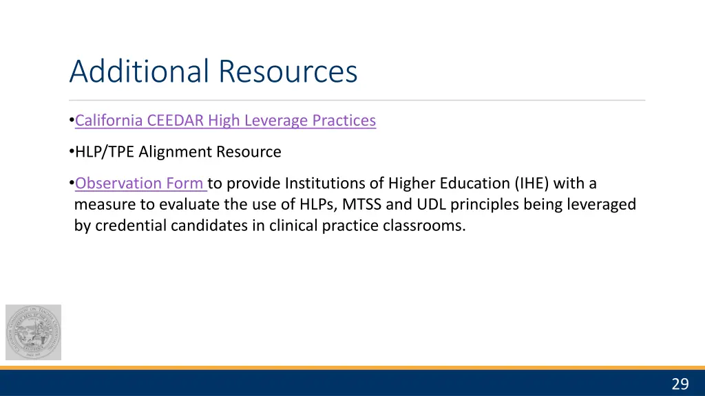additional resources