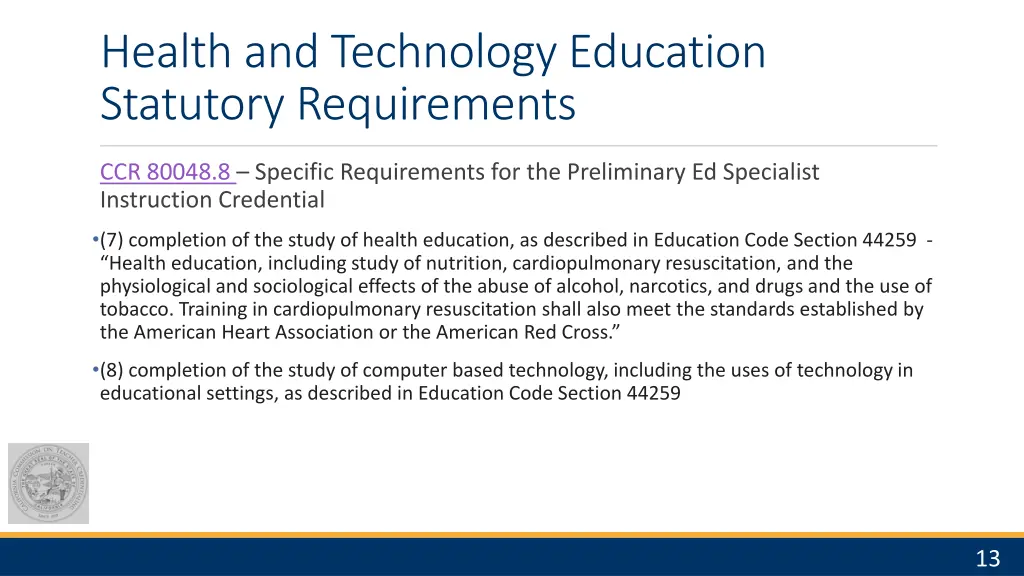 health and technology education statutory