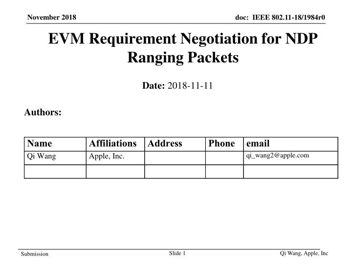 november 2018 evm requirement negotiation