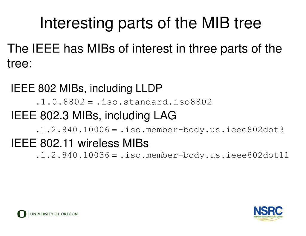 interesting parts of the mib tree 1