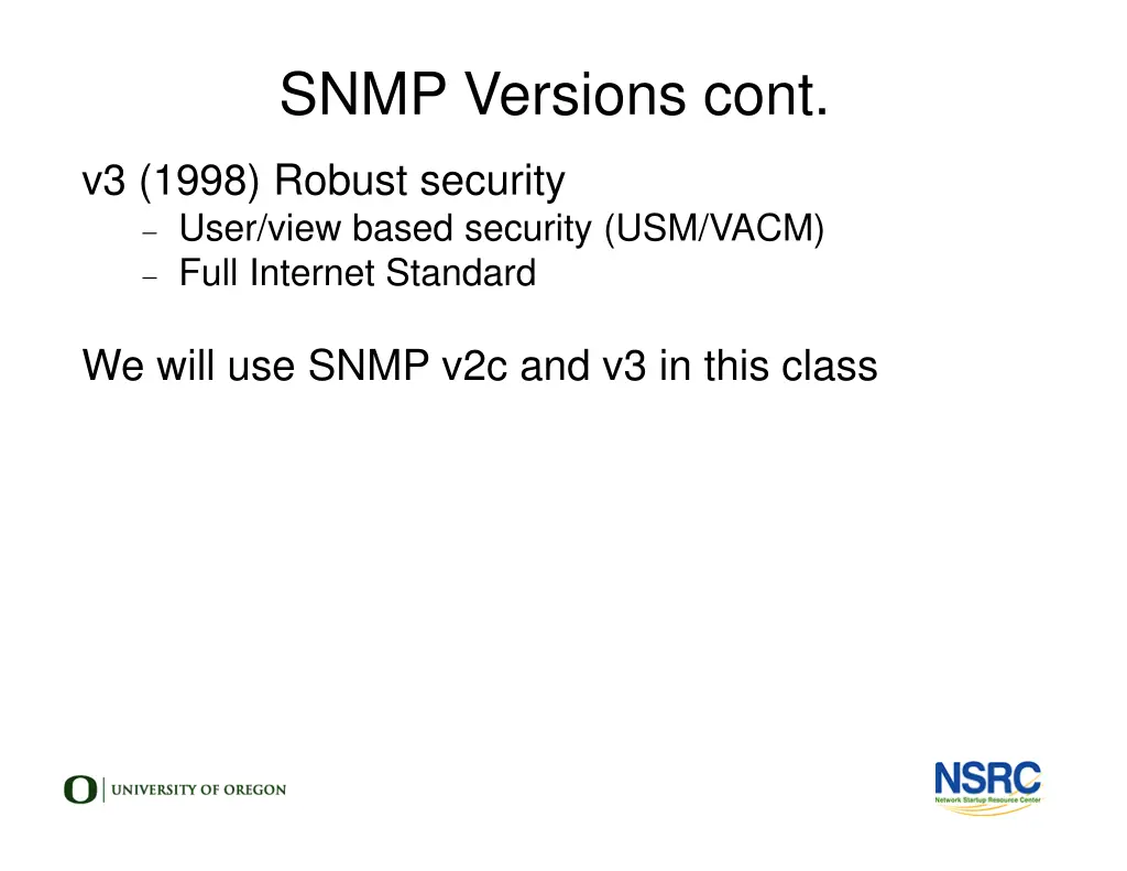 snmp versions cont