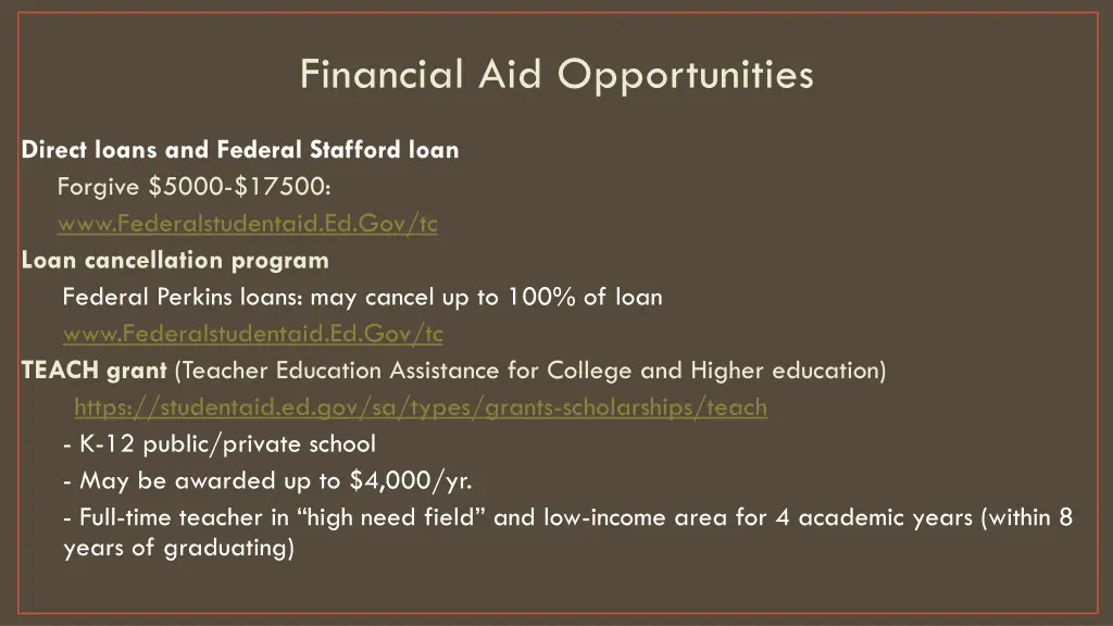 financial aid opportunities