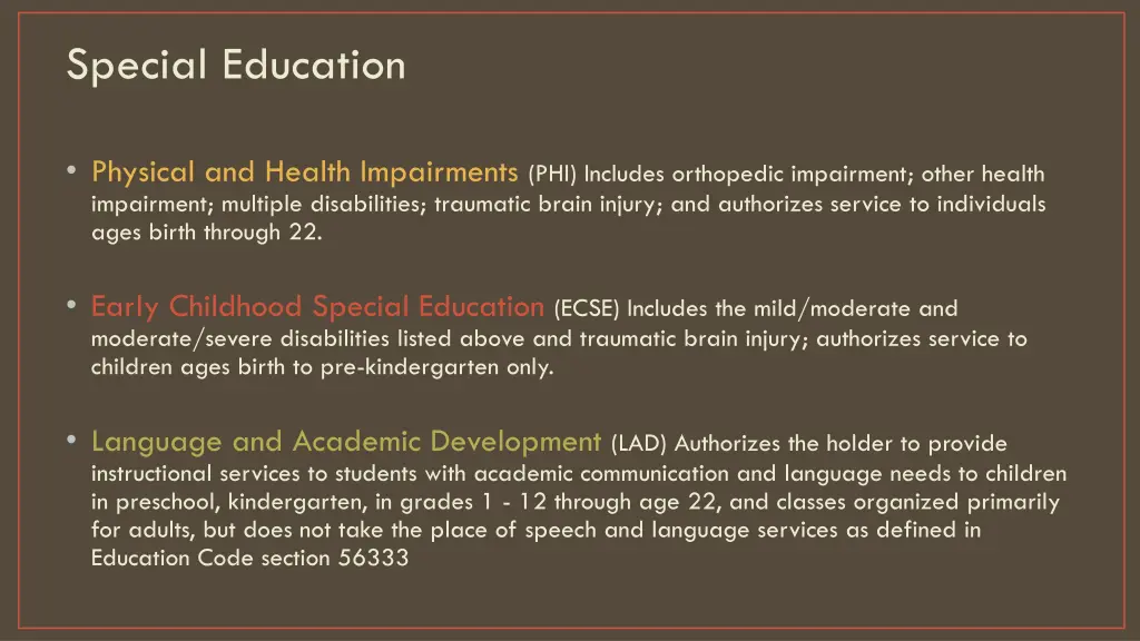 special education