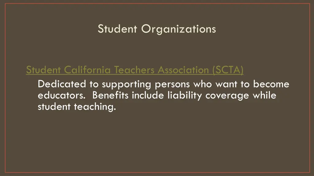 student organizations
