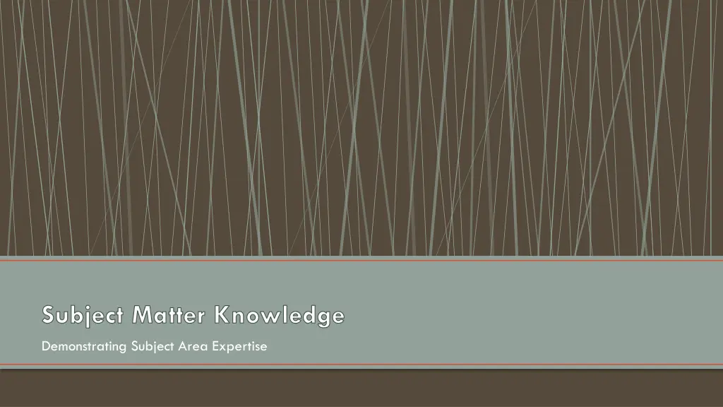 subject matter knowledge