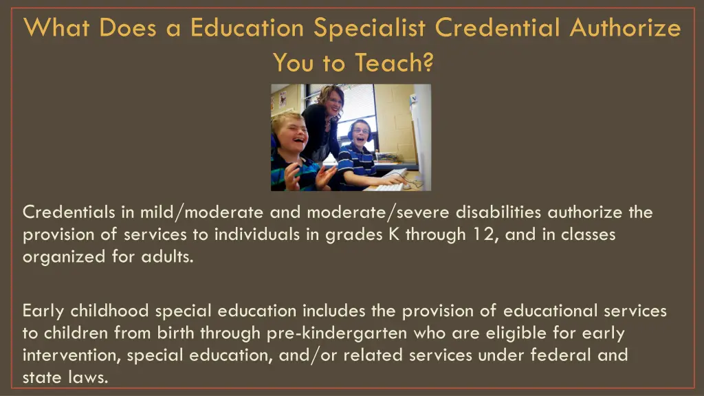 what does a education specialist credential