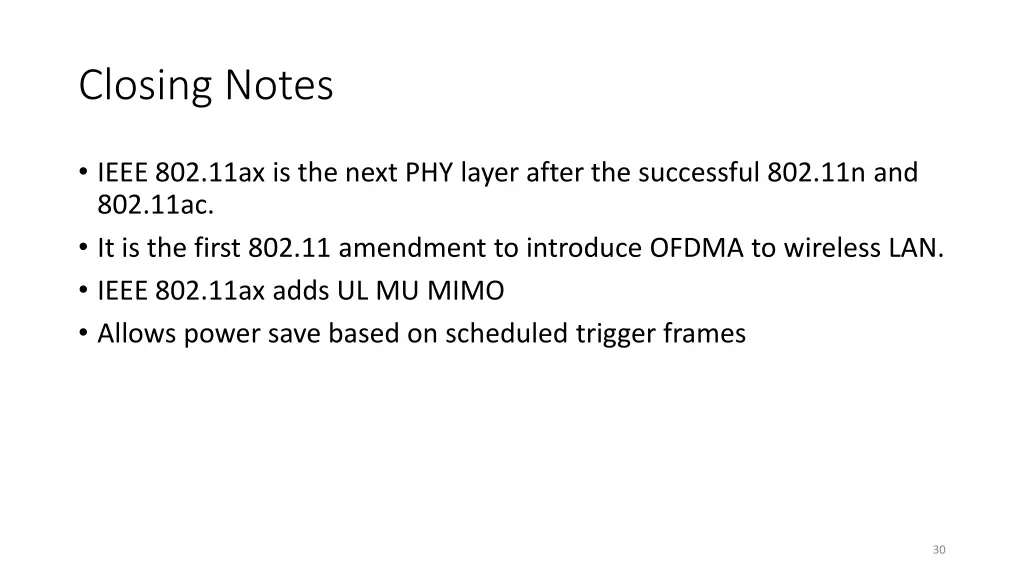 closing notes
