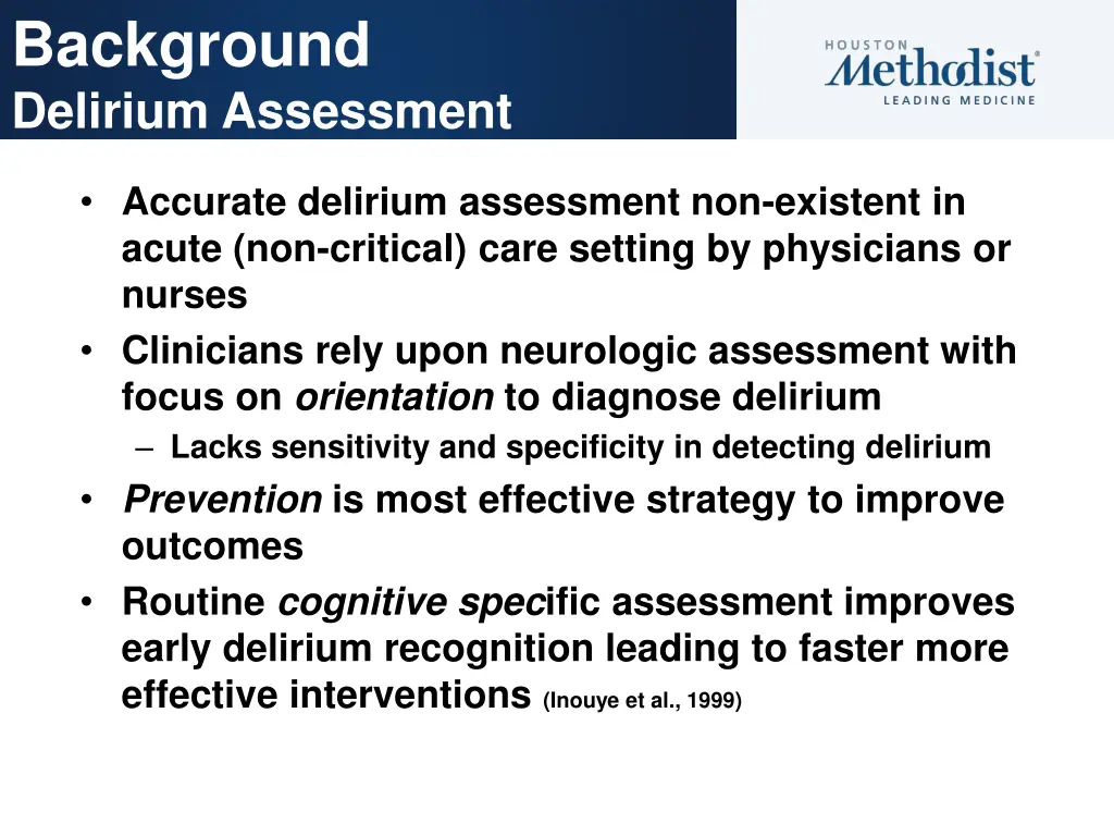 background delirium assessment