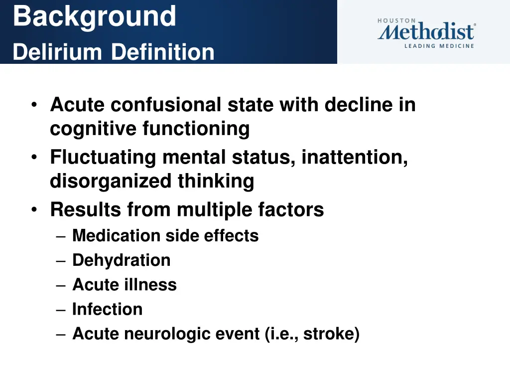 background delirium definition