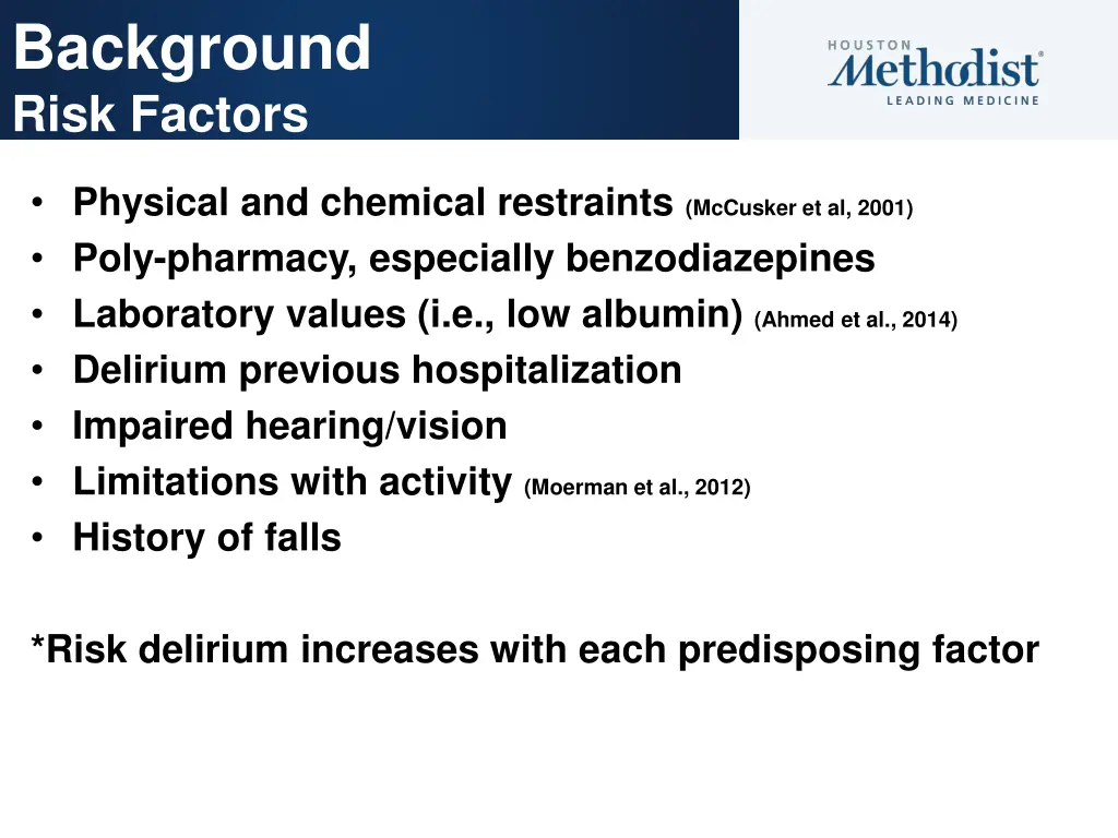 background risk factors 1