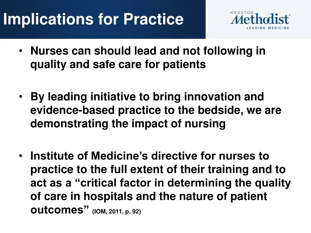 implications for practice