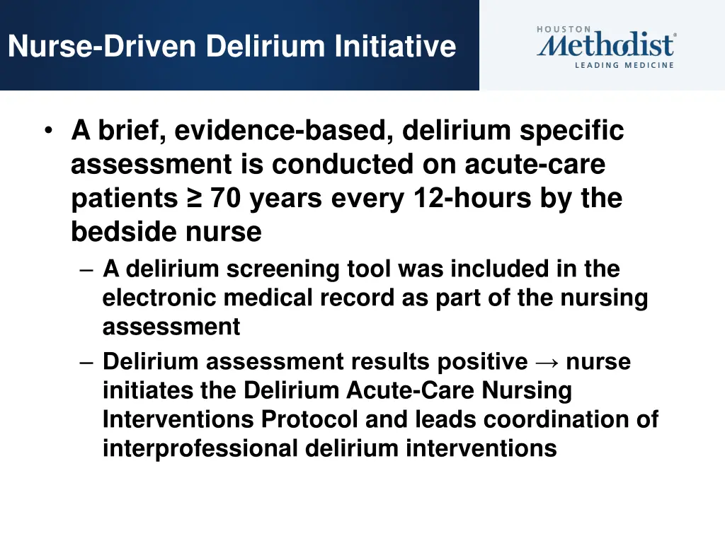 nurse driven delirium initiative