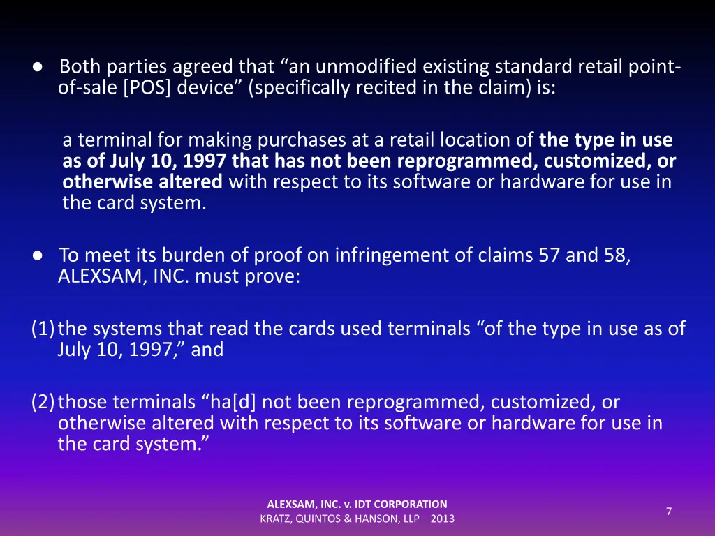 both parties agreed that an unmodified existing