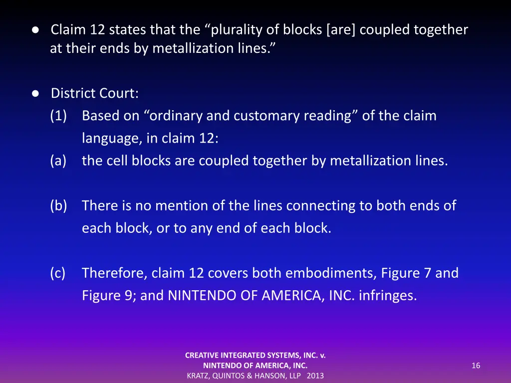 claim 12 states that the plurality of blocks