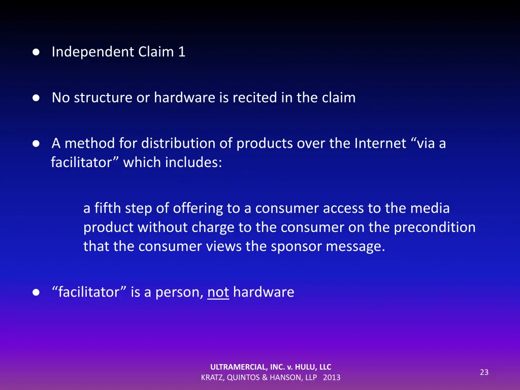 independent claim 1