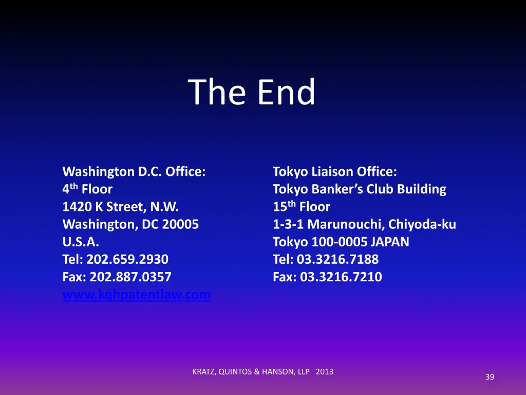 the end