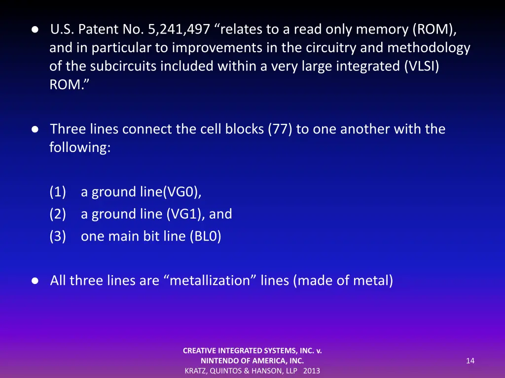 u s patent no 5 241 497 relates to a read only