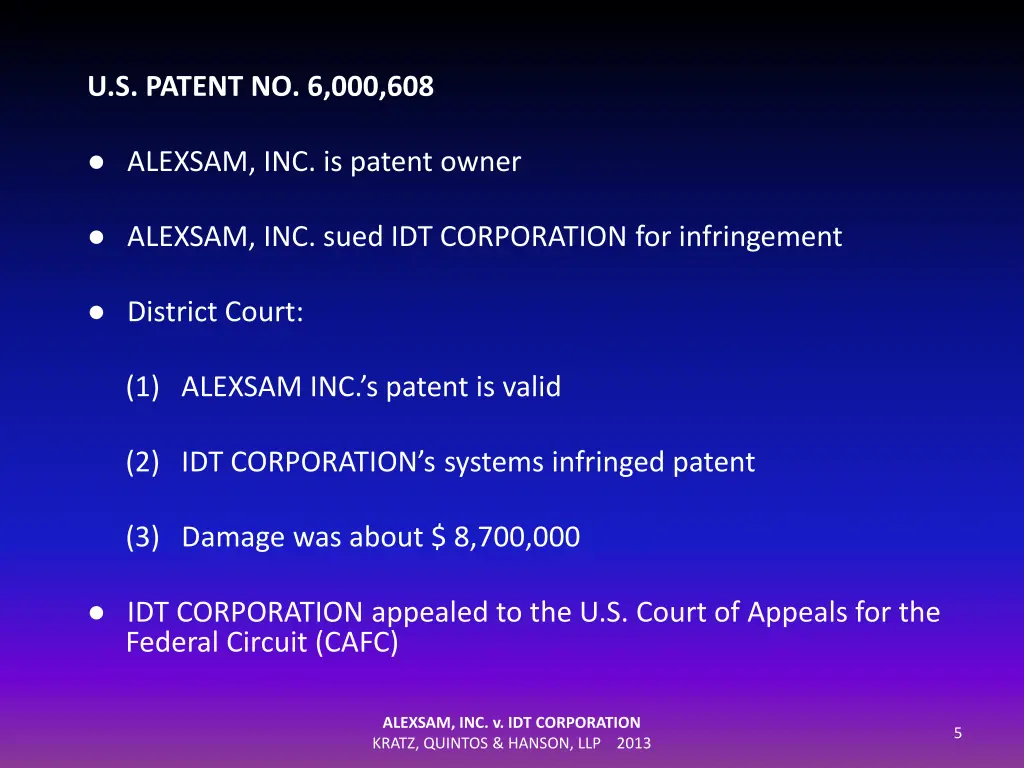 u s patent no 6 000 608