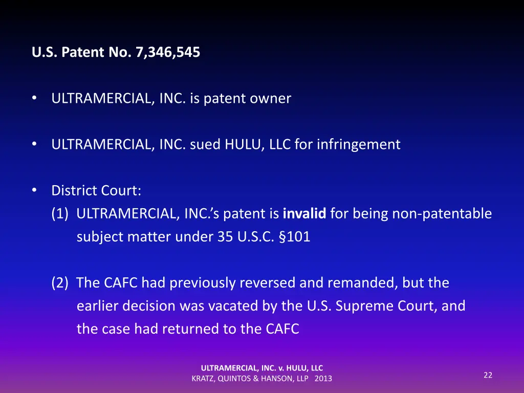 u s patent no 7 346 545