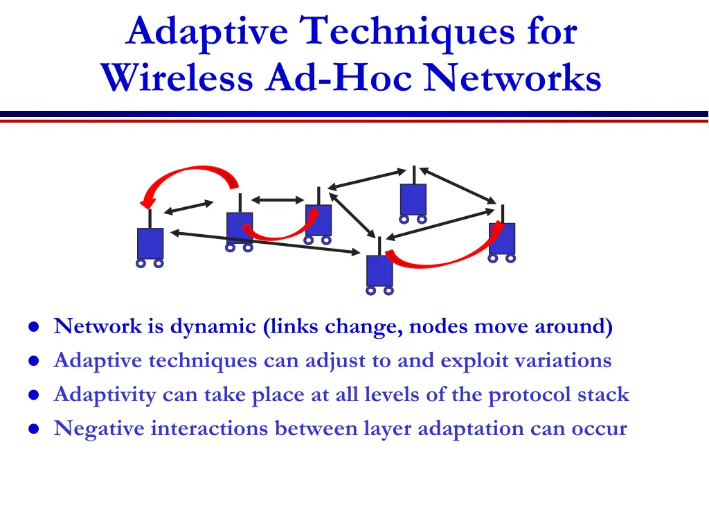 adaptive techniques for wireless ad hoc networks