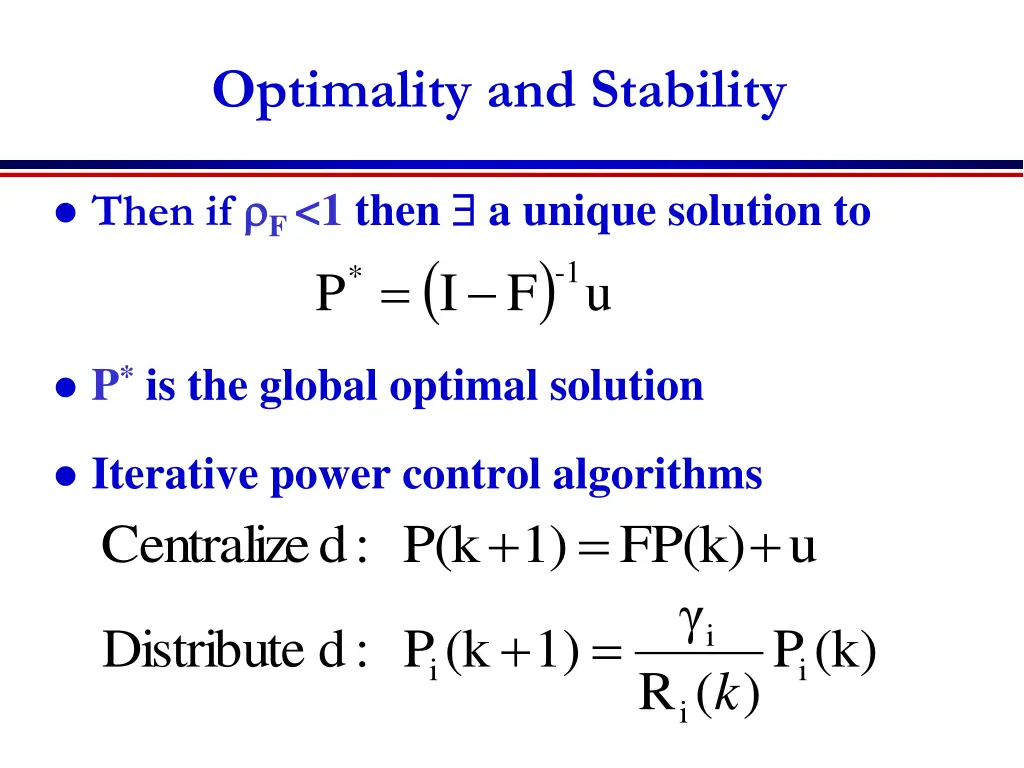 optimality and stability