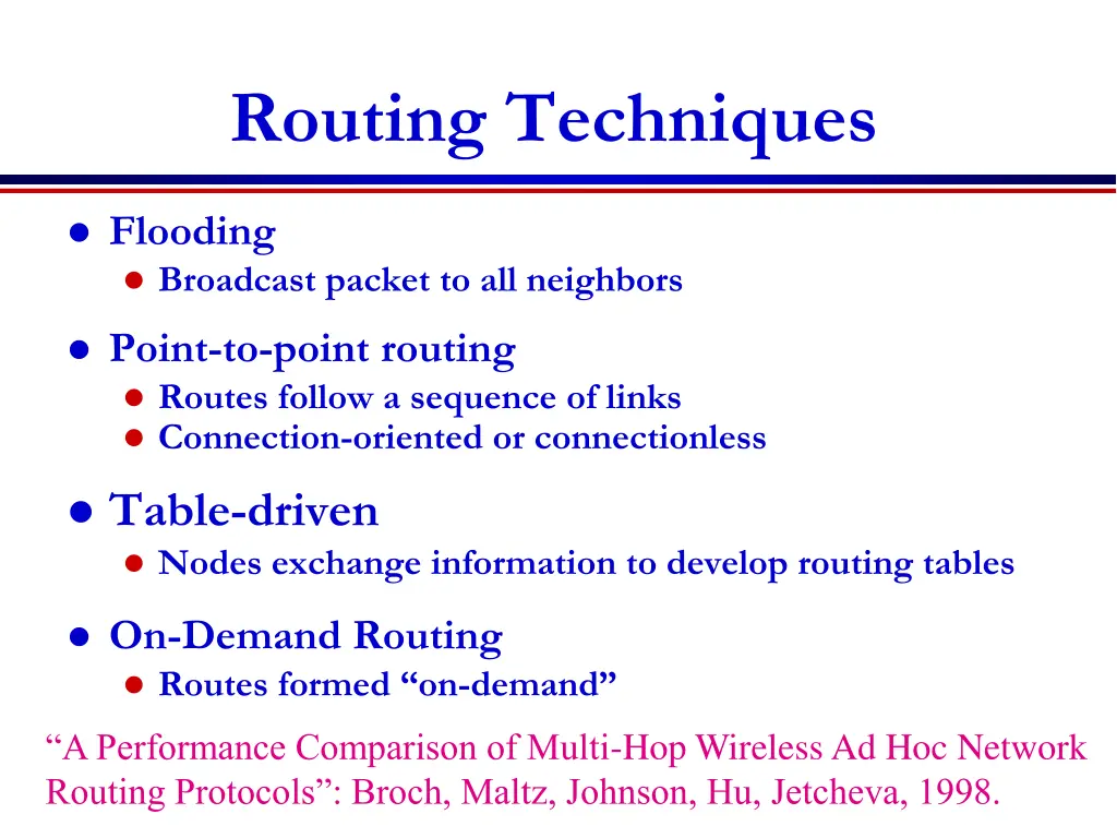 routing techniques