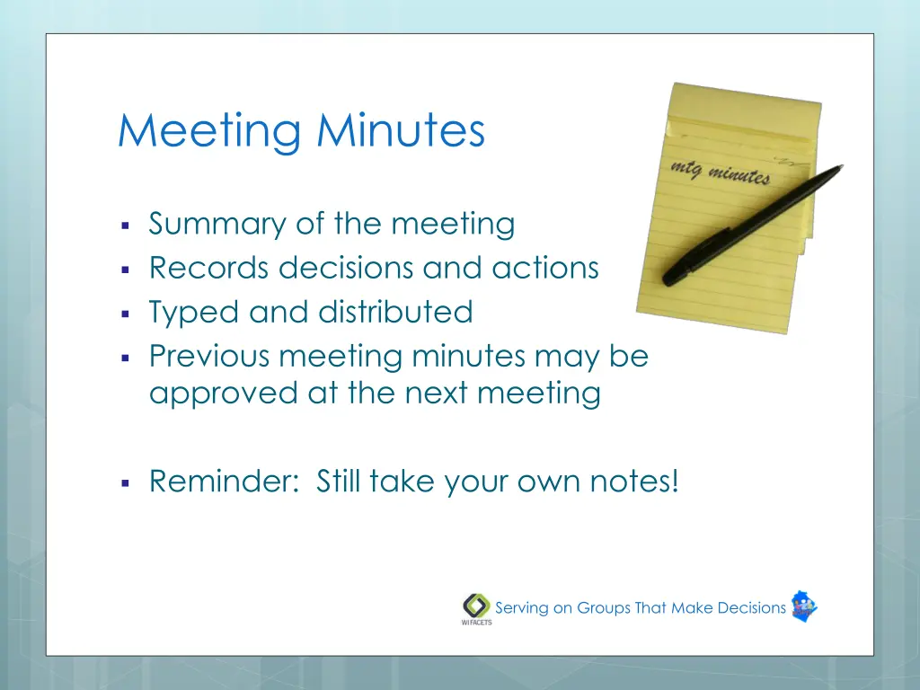 meeting minutes