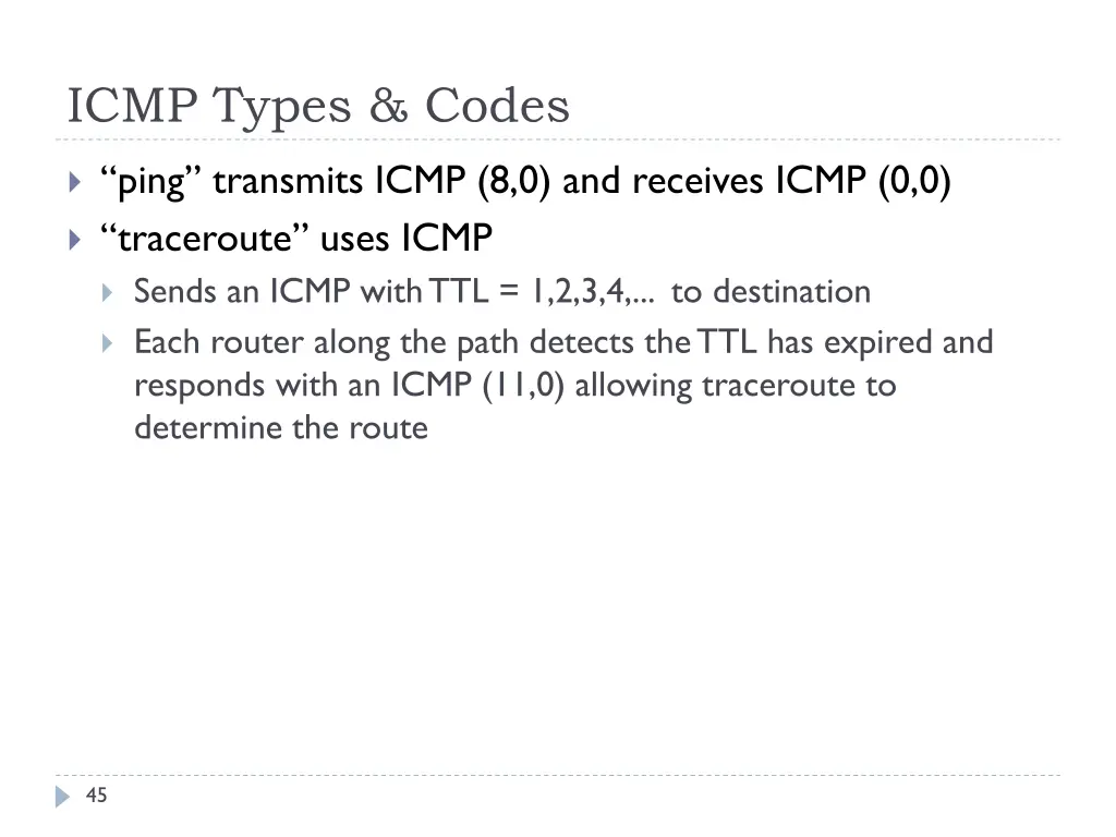 icmp types codes 1