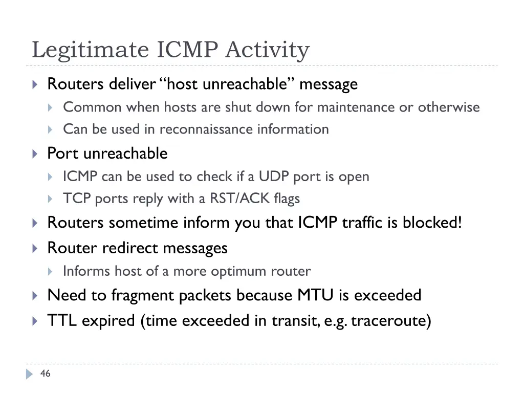 legitimate icmp activity