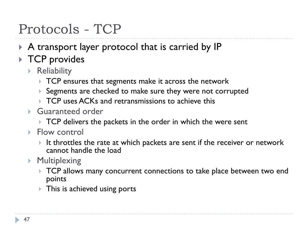 protocols tcp a transport layer protocol that
