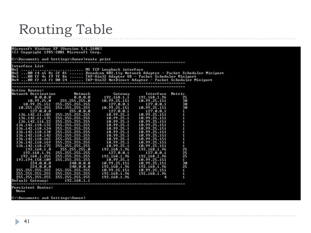 routing table