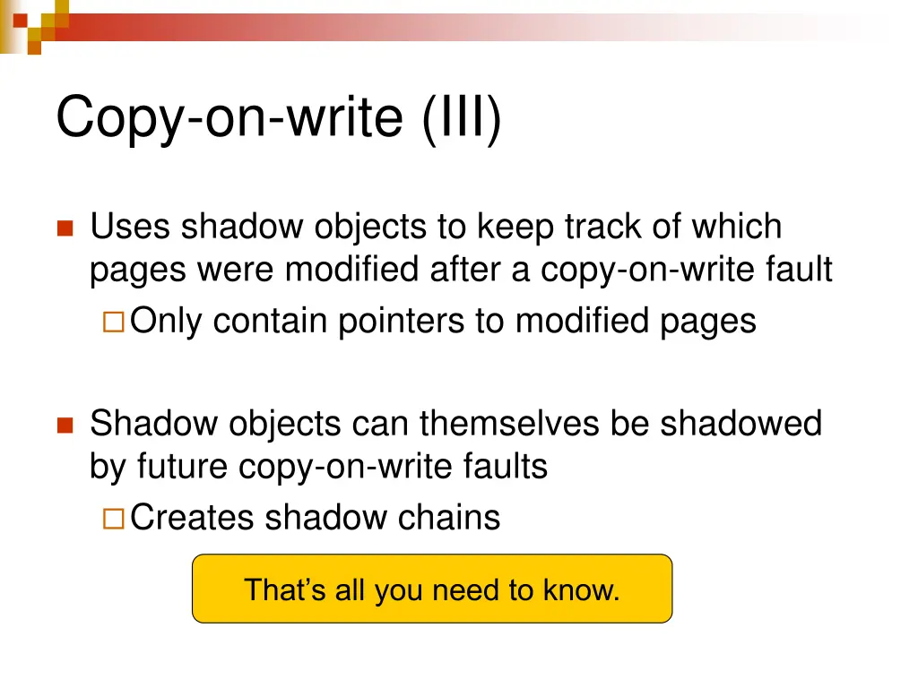 copy on write iii