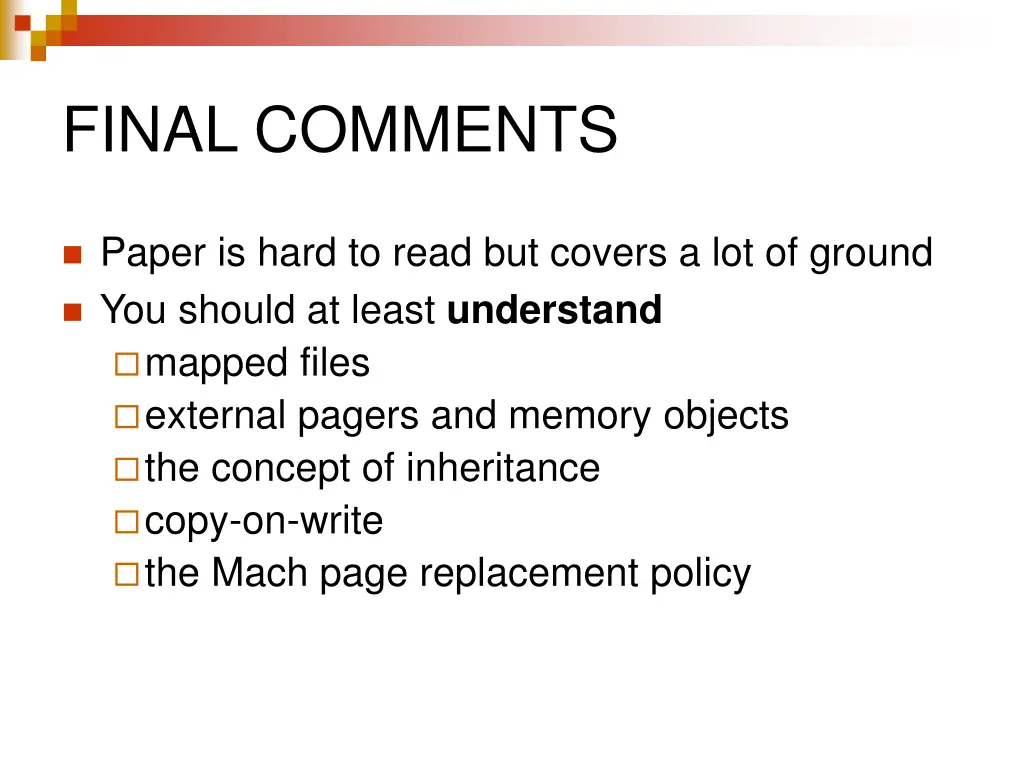 final comments