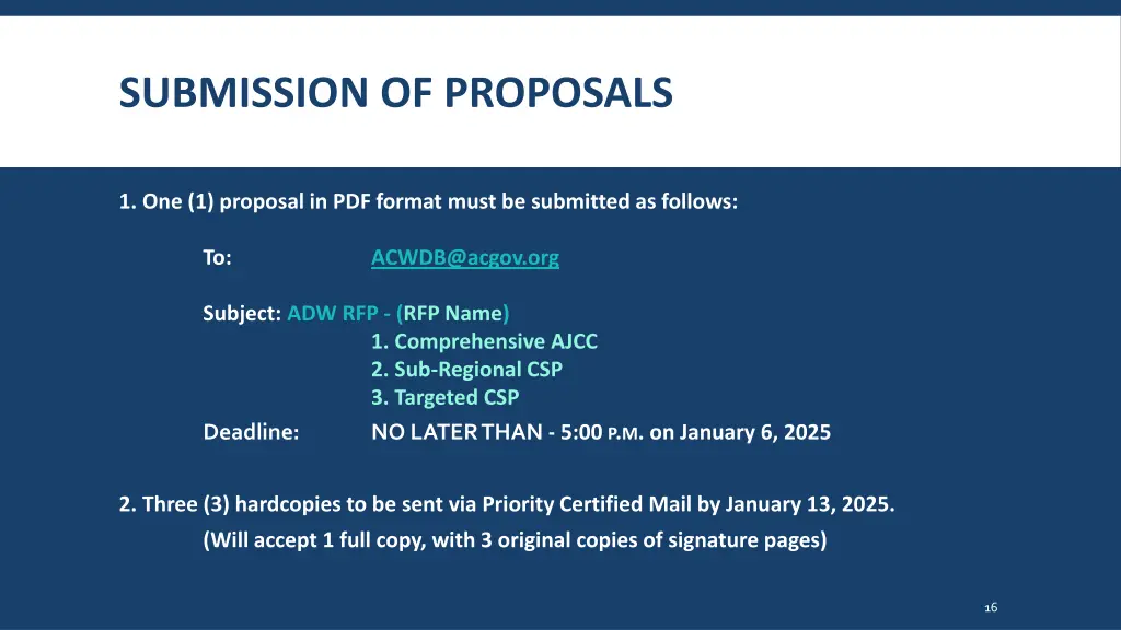 submission of proposals 1